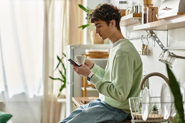 A person sitting on a couch and using a smartphone to browse through an online store. The interface is clean and optimized for mobile, with easy-to-navigate menus and clear product images.