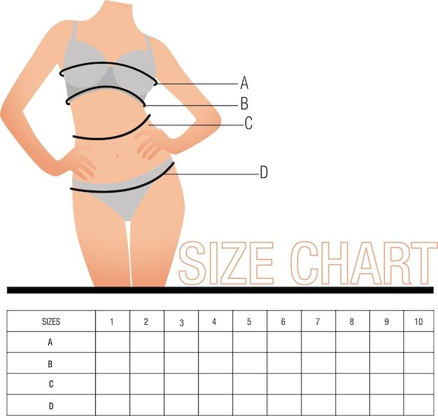 A close-up of a Shein size chart, highlighting the different measurements and size conversions for US sizes.